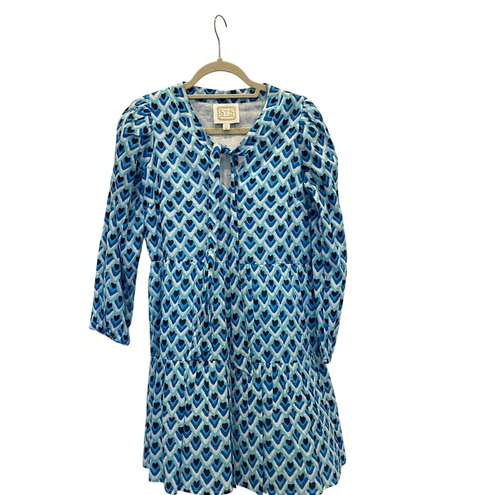 Sail to Sable Dress Womens XXS Teardrop Heart Tiered Resort Vacation Coastal
